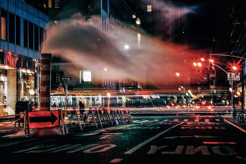 city black concrete road near building united states